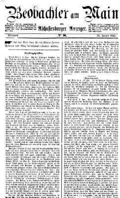 Beobachter am Main und Aschaffenburger Anzeiger Mittwoch 12. Januar 1870