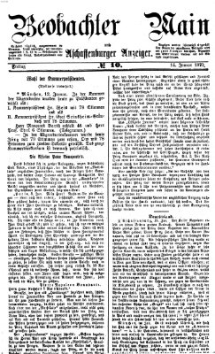 Beobachter am Main und Aschaffenburger Anzeiger Freitag 14. Januar 1870