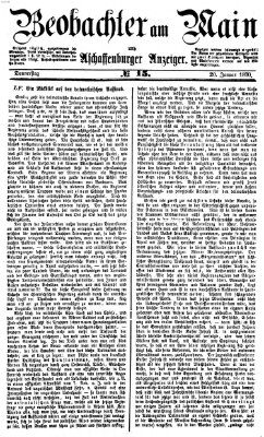 Beobachter am Main und Aschaffenburger Anzeiger Donnerstag 20. Januar 1870