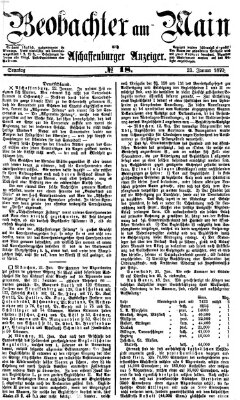 Beobachter am Main und Aschaffenburger Anzeiger Sonntag 23. Januar 1870