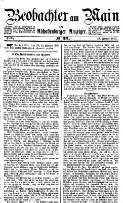 Beobachter am Main und Aschaffenburger Anzeiger Freitag 28. Januar 1870