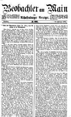 Beobachter am Main und Aschaffenburger Anzeiger Sonntag 13. Februar 1870