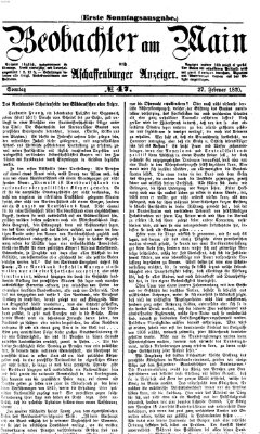 Beobachter am Main und Aschaffenburger Anzeiger Sonntag 27. Februar 1870