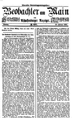 Beobachter am Main und Aschaffenburger Anzeiger Sonntag 27. Februar 1870