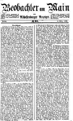 Beobachter am Main und Aschaffenburger Anzeiger Freitag 4. März 1870