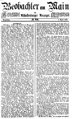 Beobachter am Main und Aschaffenburger Anzeiger Donnerstag 7. April 1870