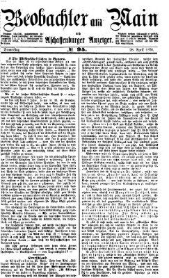 Beobachter am Main und Aschaffenburger Anzeiger Donnerstag 28. April 1870