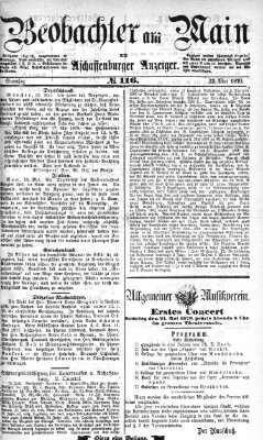 Beobachter am Main und Aschaffenburger Anzeiger Sonntag 22. Mai 1870