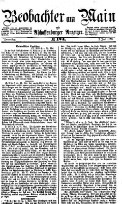 Beobachter am Main und Aschaffenburger Anzeiger Donnerstag 2. Juni 1870