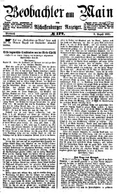 Beobachter am Main und Aschaffenburger Anzeiger Mittwoch 3. August 1870