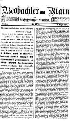 Beobachter am Main und Aschaffenburger Anzeiger Dienstag 9. August 1870