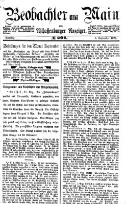 Beobachter am Main und Aschaffenburger Anzeiger Samstag 3. September 1870