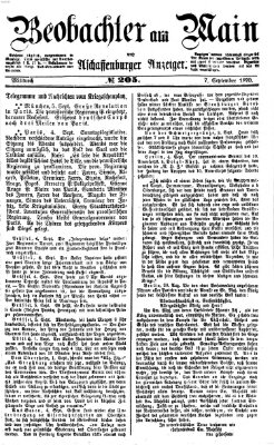 Beobachter am Main und Aschaffenburger Anzeiger Mittwoch 7. September 1870