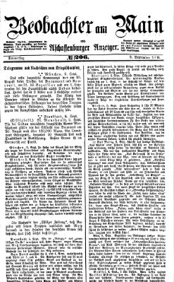 Beobachter am Main und Aschaffenburger Anzeiger Donnerstag 8. September 1870