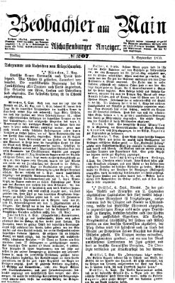 Beobachter am Main und Aschaffenburger Anzeiger Freitag 9. September 1870