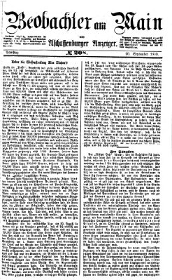 Beobachter am Main und Aschaffenburger Anzeiger Samstag 10. September 1870