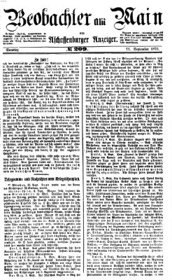 Beobachter am Main und Aschaffenburger Anzeiger Sonntag 11. September 1870