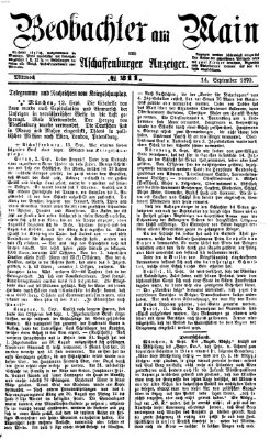 Beobachter am Main und Aschaffenburger Anzeiger Mittwoch 14. September 1870