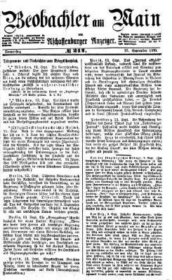 Beobachter am Main und Aschaffenburger Anzeiger Donnerstag 15. September 1870