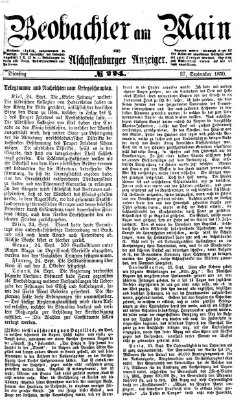 Beobachter am Main und Aschaffenburger Anzeiger Dienstag 27. September 1870