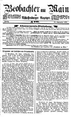 Beobachter am Main und Aschaffenburger Anzeiger Freitag 30. September 1870