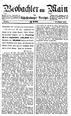 Beobachter am Main und Aschaffenburger Anzeiger Samstag 29. Oktober 1870