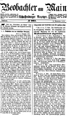 Beobachter am Main und Aschaffenburger Anzeiger Mittwoch 9. November 1870