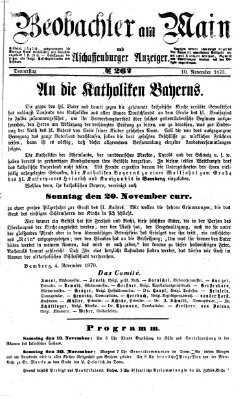 Beobachter am Main und Aschaffenburger Anzeiger Donnerstag 10. November 1870