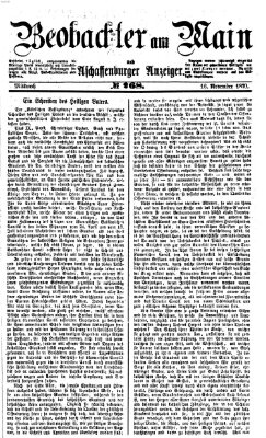 Beobachter am Main und Aschaffenburger Anzeiger Mittwoch 16. November 1870