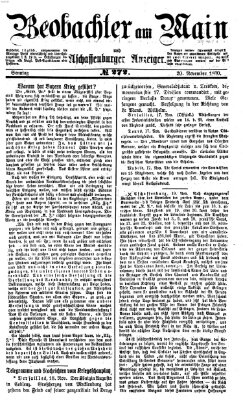 Beobachter am Main und Aschaffenburger Anzeiger Sonntag 20. November 1870