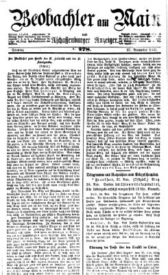 Beobachter am Main und Aschaffenburger Anzeiger Sonntag 27. November 1870