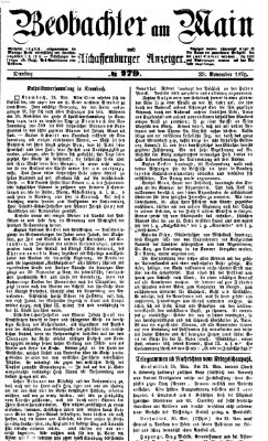 Beobachter am Main und Aschaffenburger Anzeiger Dienstag 29. November 1870