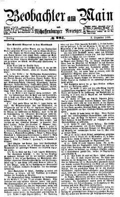 Beobachter am Main und Aschaffenburger Anzeiger Freitag 2. Dezember 1870