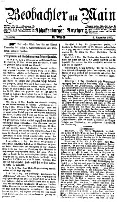 Beobachter am Main und Aschaffenburger Anzeiger Sonntag 4. Dezember 1870