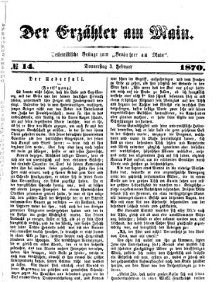 Der Erzähler am Main (Beobachter am Main und Aschaffenburger Anzeiger) Donnerstag 3. Februar 1870