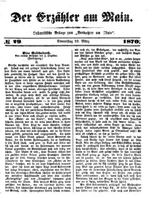 Der Erzähler am Main (Beobachter am Main und Aschaffenburger Anzeiger) Donnerstag 10. März 1870