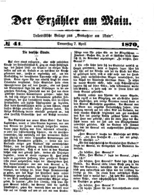 Der Erzähler am Main (Beobachter am Main und Aschaffenburger Anzeiger) Donnerstag 7. April 1870