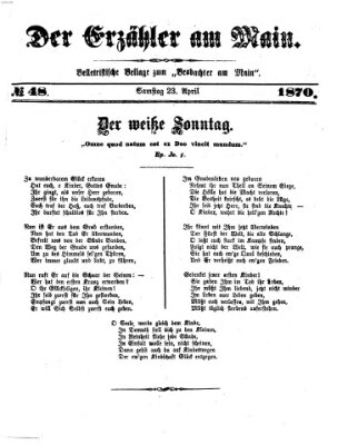 Der Erzähler am Main (Beobachter am Main und Aschaffenburger Anzeiger) Samstag 23. April 1870