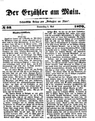 Der Erzähler am Main (Beobachter am Main und Aschaffenburger Anzeiger) Donnerstag 5. Mai 1870