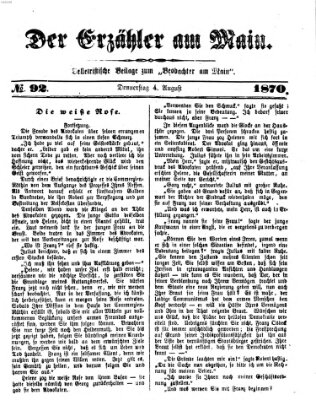 Der Erzähler am Main (Beobachter am Main und Aschaffenburger Anzeiger) Donnerstag 4. August 1870