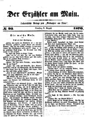 Der Erzähler am Main (Beobachter am Main und Aschaffenburger Anzeiger) Samstag 6. August 1870