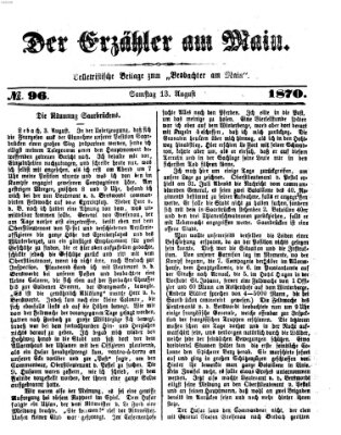 Der Erzähler am Main (Beobachter am Main und Aschaffenburger Anzeiger) Samstag 13. August 1870