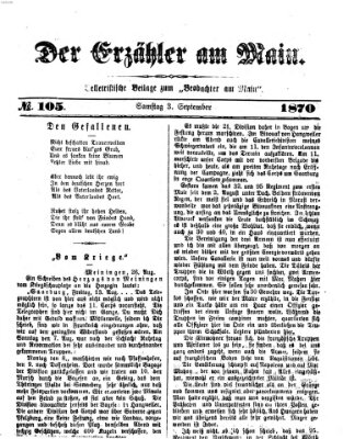 Der Erzähler am Main (Beobachter am Main und Aschaffenburger Anzeiger) Samstag 3. September 1870