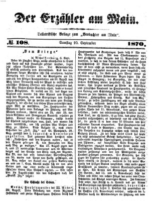 Der Erzähler am Main (Beobachter am Main und Aschaffenburger Anzeiger) Samstag 10. September 1870