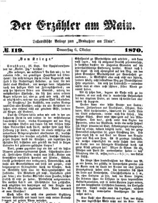 Der Erzähler am Main (Beobachter am Main und Aschaffenburger Anzeiger) Donnerstag 6. Oktober 1870