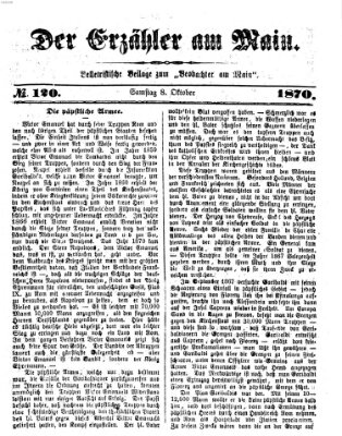 Der Erzähler am Main (Beobachter am Main und Aschaffenburger Anzeiger) Samstag 8. Oktober 1870