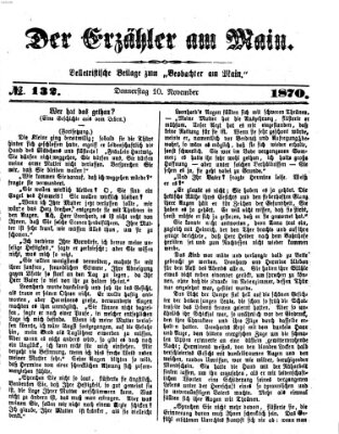 Der Erzähler am Main (Beobachter am Main und Aschaffenburger Anzeiger) Donnerstag 10. November 1870