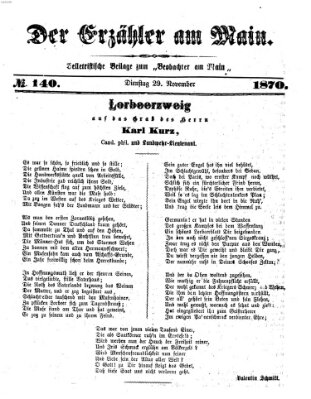 Der Erzähler am Main (Beobachter am Main und Aschaffenburger Anzeiger) Dienstag 29. November 1870