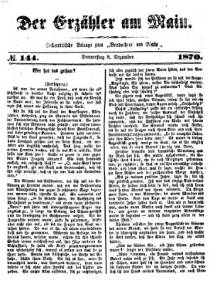 Der Erzähler am Main (Beobachter am Main und Aschaffenburger Anzeiger) Donnerstag 8. Dezember 1870