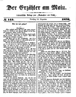 Der Erzähler am Main (Beobachter am Main und Aschaffenburger Anzeiger) Samstag 10. Dezember 1870